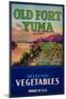 Old Fort Yuma Vegetable Label - Somerton, AZ-Lantern Press-Mounted Art Print