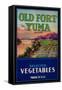 Old Fort Yuma Vegetable Label - Somerton, AZ-Lantern Press-Framed Stretched Canvas