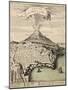 Old French Engraved Illustration Showing The City Of Catania, Sicily, At The Foot Of Mount Etna-marzolino-Mounted Art Print