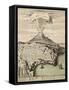 Old French Engraved Illustration Showing The City Of Catania, Sicily, At The Foot Of Mount Etna-marzolino-Framed Stretched Canvas