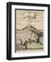 Old French Engraved Illustration Showing The City Of Catania, Sicily, At The Foot Of Mount Etna-marzolino-Framed Art Print