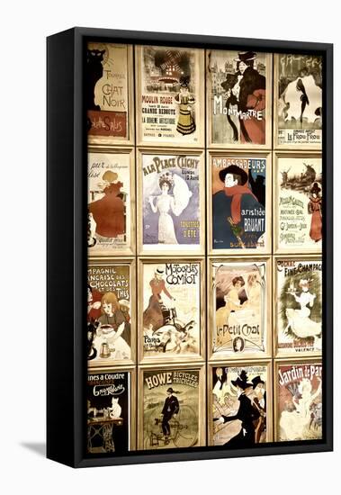 Old French Postcards - Gallery - Montmartre - Paris - France-Philippe Hugonnard-Framed Stretched Canvas