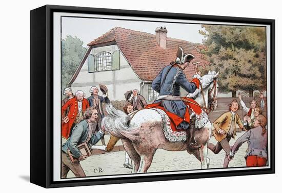 Old Fritz and the Potsdam School Youth (Colour Litho)-Richard Knoetel-Framed Stretched Canvas