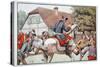 Old Fritz and the Potsdam School Youth (Colour Litho)-Richard Knoetel-Stretched Canvas