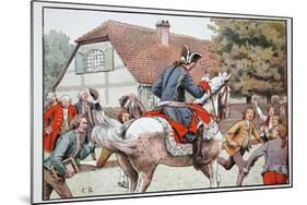 Old Fritz and the Potsdam School Youth (Colour Litho)-Richard Knoetel-Mounted Giclee Print