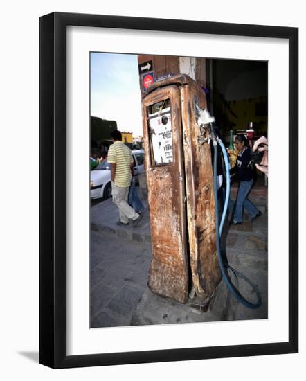 Old Fuel Pump Along a Street, San Francisco Street, San Miguel De Allende, Guanajuato, Mexico-null-Framed Photographic Print