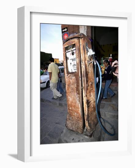 Old Fuel Pump Along a Street, San Francisco Street, San Miguel De Allende, Guanajuato, Mexico-null-Framed Photographic Print