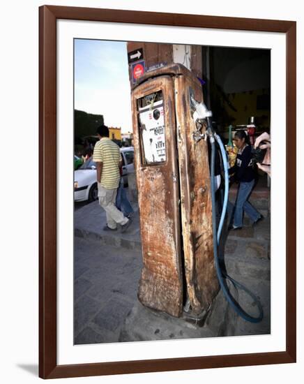 Old Fuel Pump Along a Street, San Francisco Street, San Miguel De Allende, Guanajuato, Mexico-null-Framed Photographic Print