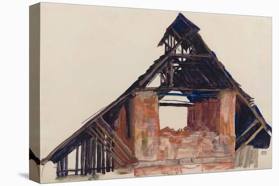 Old Gable, 1913-Egon Schiele-Stretched Canvas