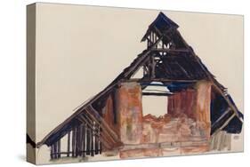 Old Gable, 1913-Egon Schiele-Stretched Canvas