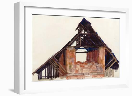 Old Gable (Vieux Gable) - Schiele, Egon (1890-1918) - 1913 - Gouache on Paper - 32X48,6 - Leopold M-Egon Schiele-Framed Giclee Print