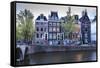 Old Gabled Houses Line the Keizersgracht Canal at Dusk, Amsterdam, Netherlands, Europe-Amanda Hall-Framed Stretched Canvas