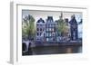 Old Gabled Houses Line the Keizersgracht Canal at Dusk, Amsterdam, Netherlands, Europe-Amanda Hall-Framed Photographic Print