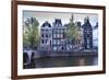 Old Gabled Houses Line the Keizersgracht Canal at Dusk, Amsterdam, Netherlands, Europe-Amanda Hall-Framed Photographic Print