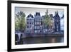 Old Gabled Houses Line the Keizersgracht Canal at Dusk, Amsterdam, Netherlands, Europe-Amanda Hall-Framed Photographic Print