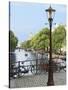 Old Gas Lamp Post and Bicycles on a Bridge over a Canal in Amsterdam, the Netherlands-Miva Stock-Stretched Canvas