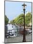 Old Gas Lamp Post and Bicycles on a Bridge over a Canal in Amsterdam, the Netherlands-Miva Stock-Mounted Photographic Print
