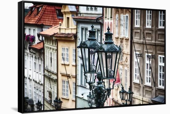 Old Gas Lamps Of Prague-George Oze-Framed Stretched Canvas