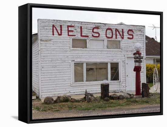 Old Gas Pump in Cannonville, Utah, USA-Diane Johnson-Framed Stretched Canvas