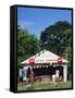 Old Gas Station at Roadside, Waco, Texas, USA-Walter Bibikow-Framed Stretched Canvas