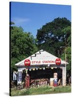 Old Gas Station at Roadside, Waco, Texas, USA-Walter Bibikow-Stretched Canvas