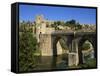 Old Gateway Bridge over the River and the City of Toledo, Castilla La Mancha, Spain, Europe-Nigel Francis-Framed Stretched Canvas