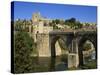 Old Gateway Bridge over the River and the City of Toledo, Castilla La Mancha, Spain, Europe-Nigel Francis-Stretched Canvas