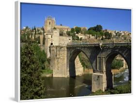 Old Gateway Bridge over the River and the City of Toledo, Castilla La Mancha, Spain, Europe-Nigel Francis-Framed Photographic Print