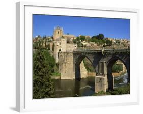 Old Gateway Bridge over the River and the City of Toledo, Castilla La Mancha, Spain, Europe-Nigel Francis-Framed Photographic Print