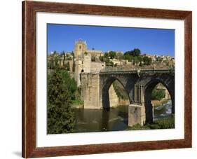 Old Gateway Bridge over the River and the City of Toledo, Castilla La Mancha, Spain, Europe-Nigel Francis-Framed Photographic Print