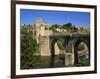 Old Gateway Bridge over the River and the City of Toledo, Castilla La Mancha, Spain, Europe-Nigel Francis-Framed Photographic Print