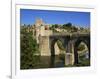 Old Gateway Bridge over the River and the City of Toledo, Castilla La Mancha, Spain, Europe-Nigel Francis-Framed Photographic Print