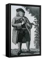 Old Geordie Sime, a Famous Piper in His Time', 1789-John Kay-Framed Stretched Canvas