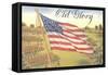 Old Glory, Flag with World War I Soldiers-null-Framed Stretched Canvas