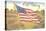 Old Glory, Flag with World War I Soldiers-null-Stretched Canvas