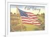 Old Glory, Flag with World War I Soldiers-null-Framed Premium Giclee Print