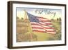 Old Glory, Flag with World War I Soldiers-null-Framed Art Print