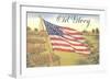 Old Glory, Flag with World War I Soldiers-null-Framed Art Print