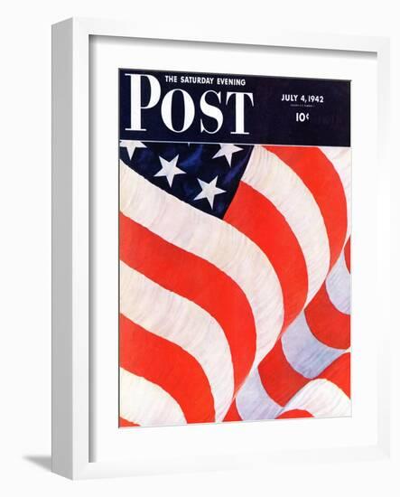 "Old Glory," Saturday Evening Post Cover, July 4, 1942-John Clymer-Framed Giclee Print