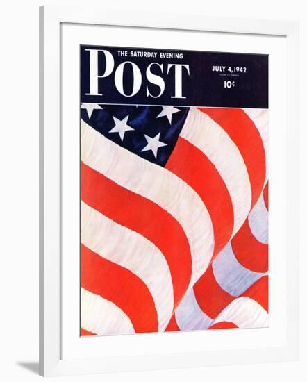 "Old Glory," Saturday Evening Post Cover, July 4, 1942-John Clymer-Framed Giclee Print