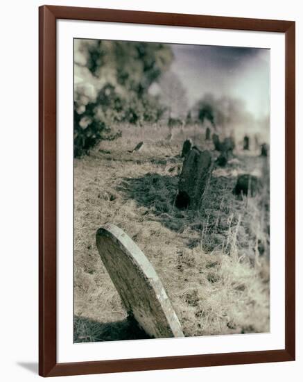 Old Gravestones in Overgrown Graveyard-Tim Kahane-Framed Photographic Print