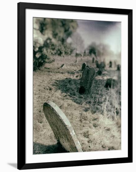 Old Gravestones in Overgrown Graveyard-Tim Kahane-Framed Photographic Print