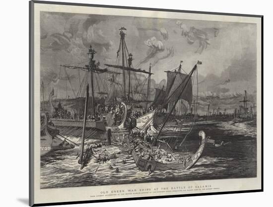 Old Greek War Ships at the Battle of Salamis-William Lionel Wyllie-Mounted Giclee Print