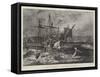 Old Greek War Ships at the Battle of Salamis-William Lionel Wyllie-Framed Stretched Canvas