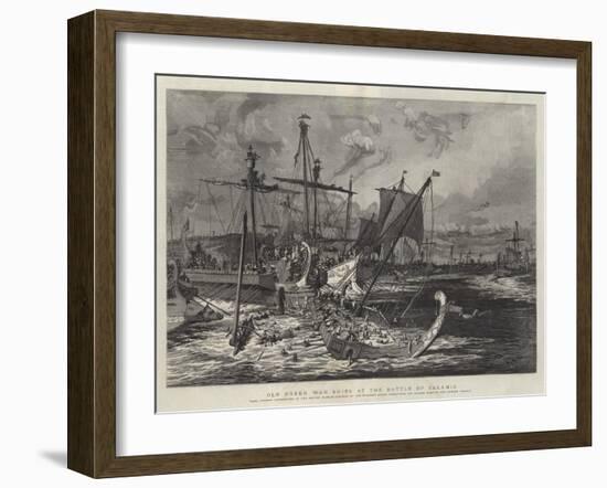 Old Greek War Ships at the Battle of Salamis-William Lionel Wyllie-Framed Giclee Print