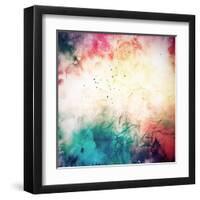 Old Grunge Background with Delicate Abstract Texture-iulias-Framed Art Print