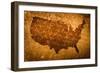 Old Grunge Map Of United States Of America-f9photos-Framed Premium Giclee Print