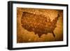 Old Grunge Map Of United States Of America-f9photos-Framed Premium Giclee Print