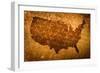 Old Grunge Map Of United States Of America-f9photos-Framed Premium Giclee Print