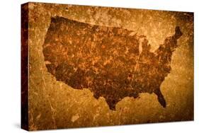 Old Grunge Map Of United States Of America-f9photos-Stretched Canvas